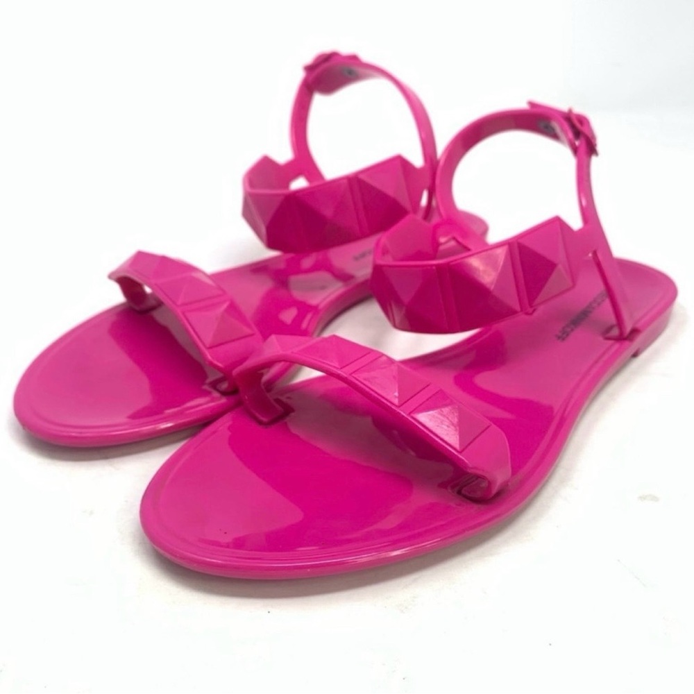 🛍️ Rebecca Minkoff Hot Pink Jelly Stud Sandals Size 8 🛍️ - Picture 2 of 5